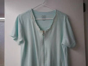 Ladies Robe/Duster, L, Cotton/Polyester, Aqua, Knee Length....Pretty, Coral Bay - Imagen 1 de 11