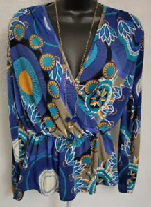 Blush Womens Shirt Top Blouse Size M Medium Multicolor NEW - Picture 1 of 12