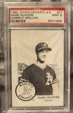 Mark McGwire 1985 Chong Modesto A’s PSA 9 Mint