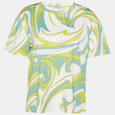 Emilio Pucci Yellow Printed Cotton Knit T-Shirt S