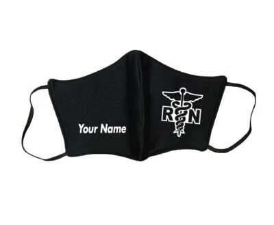 Custom Add Text - RN Registered Nurse Face Mask Face Masks - Image 1 of 4