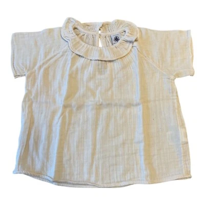 Petit Bateau Maglietta con Colletto Neonata 24M / 86 cm Come Nuovo! - Imagen 1 de 2