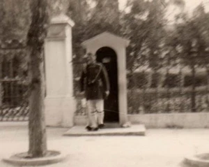 Vintage  Real Photo Athens Greece The Kings Guard post  view February 1955 - Picture 1 of 2