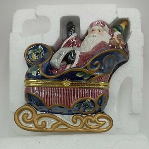 L 2002 AVON PORZELLAN "WEIHNACHTSSTIMMUNG" AUFKLAPPBARE SCHMUCKSCHATULLE - Bild 1 von 12