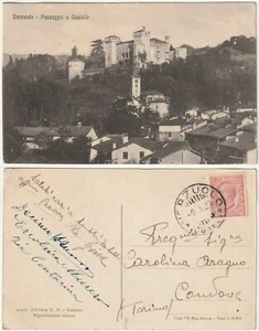 VERZUOLO - CUNEO - PAESAGGIO E CASTELLO - VIAGG. -53360- - Foto 1 di 1