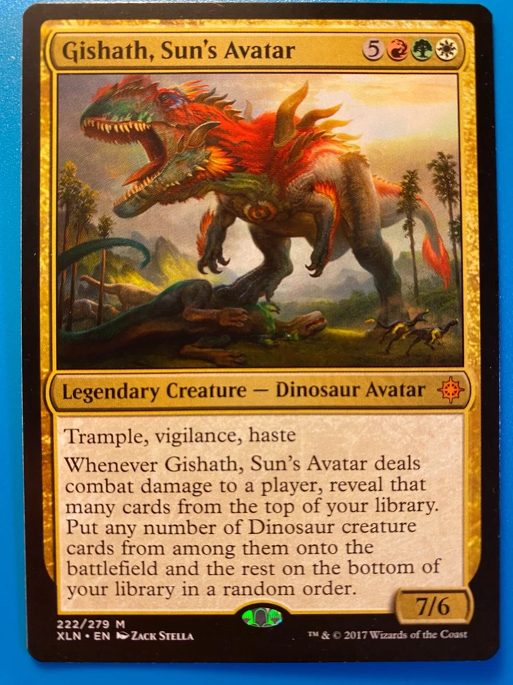 MTG 1x Gishath, Sun's Avatar # 222 Ixalan Modern Magic the Gathering Card x1 NM - Image 1 of 1