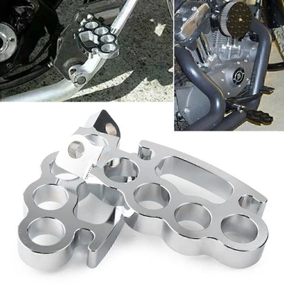 Para Harley Softail Dyna Sportster Touring TU2 Motor Cromo Nudillos Patas Foto 1 de 4