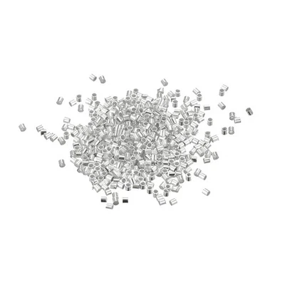 500Pcs 1.5x1.5mm Crimp Tube Beads Jewelry Making Crimp End Spacer Bead, Silver Foto 1 de 4