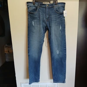 Akademiks Jeanius Mens 36x32 Jeans Flex Fit Superior Stretch Distressed NEW 68$ - Picture 1 of 17