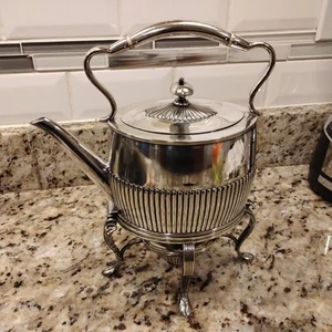 Richard Hodd Silver Plated Antique Rare Teapot With Warmer - Bild 1 von 6