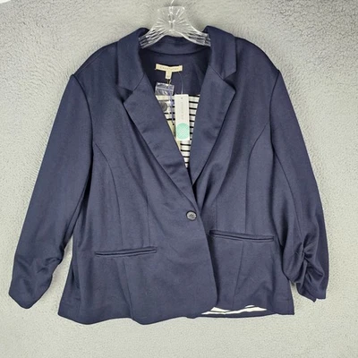 41 Hawthorn Blazer Jacket Womens 2X Navy Stitch Fix Benson Ruched Sleeve SF7008P - Image 1 of 4
