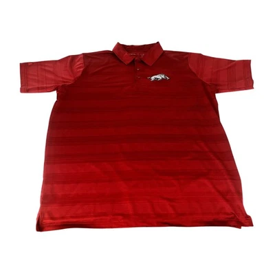 Camisa Polo Antigua Para Hombres Roja Arkansas Razorbacks Talla Grande Día del Juego Ropa Deportiva Foto 1 de 4