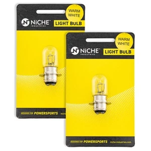 NICHE H6M Headlight Bulb for Yamaha Big Bear 350 Kawasaki Bayou 300 220 2 Pack - Picture 1 of 5