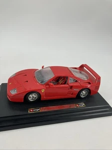 Vintage 1987 Ferrari F40 1:24 Scale Die-cast Made By Burago with Base. - Picture 1 of 11