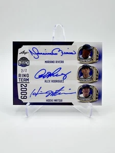 2023 Leaf Bronx Legacy - 2009 Ring Team Triple Auto Rivera, Rodriguez, Matsui /7 - Picture 1 of 2