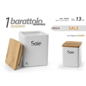 CONTENITORE BARATTOLO BARATTOLINO IN CERAMICA "SALE" ART.53838 - Foto 1 di 1