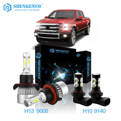 For 2005-2014 Ford F-150 F-250 Faros LED HIGH/LOW Beams + Luces Antiniebla Combo - Image 1 of 4