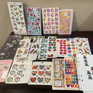 Vtg 1990s Y2K Stickers Huge Mixed Lot Barbie Tweedy Animals Hearts & More - Picture 1 of 6