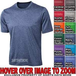 Mens Dri Fit Heathered T-Shirt Moisture Wicking Performance XS-XL 2X, 3X, 4X NEW - Picture 1 of 1