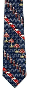 Men's Coca Cola Necktie Retro Coke Soda Brand Racing Dress Silk Blue Neck Tie - Picture 1 of 4