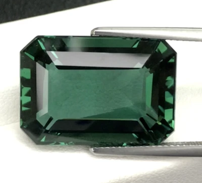 26.86ct Royal Green Tourmaline Hydrothermal Quartz | Lab-Created | 15.50X21.80mm - Image 1 of 3