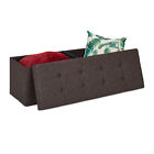 Seat Bench with 2 Compartments, Folding Storage Box, Hallway Ottoman