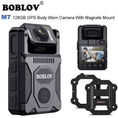 BOBLOV M7 Body Camera 128G GPS 180° Rotatable Lens 15Hour Recording Body Cameras - Image 1 of 4
