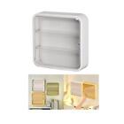 Wall Mounted or Desktop 3 Layer Storage Box Cabinet Organizer for Figures White