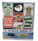 Star Wars 10 Days Of Socks Yoda Green Quarter Socks Nib