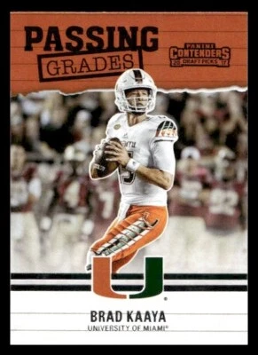 2017 Panini Contenders Draft Picks #3 Brad Kaaya Rookie Miami Hurricanes - Image 1 of 2