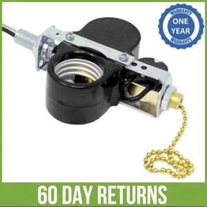 ZE-310D 2 Light Socket Cluster Edison Base w/ ZE-109M Pull Chain Switch - Brass - Picture 1 of 3