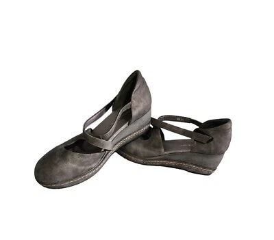 Zapatos Antílope Mujer Talla 10 EE. UU./41 UE Cuña Correa Cruzada Mary Jane Gris Peltre Foto 1 de 4