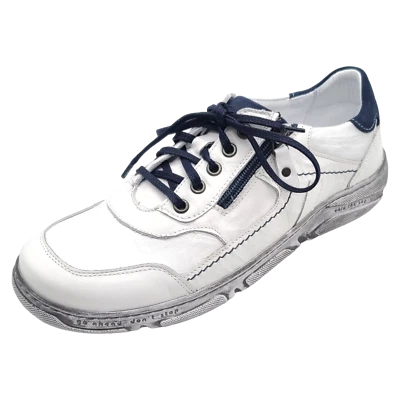 Krisbut Schnürer mit Reißverschluss 5639-5-1 Weiß-Blau