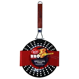 TableCraft BBQ Serie Antihaft Grill / Grill Wok mit zusammenklappbarem Holzgriff - Bild 1 von 2