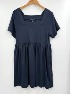 Toad & Co Sora Blue Pullover Short Sleeve Dress With Pockets Size Medium - Picture 1 of 8