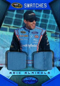 2016 Certified Sprint Cup Swatches Mirror Blue Racing Card #13 Aric Almirola /50