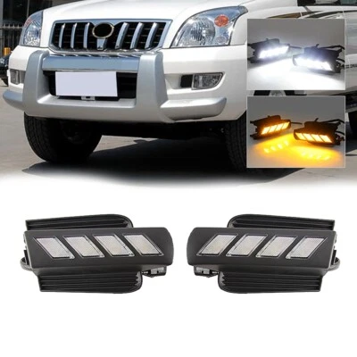 Светодиодные противотуманные фары с дневными ходовыми огнями для Toyota Prado 120 Land Cruiser LC120 FJ120 2003-2009 - Изображение 1 из 4