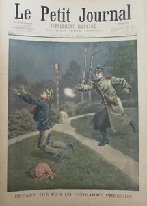 FRONTIÈRE ALLEMANDE GENDARME DUNKERQUE DÉPART PÉCHEUR GRAVURE PETIT JOURNAL 1900 - Picture 1 of 2