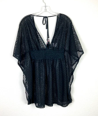 Babydoll borlas playa Xhilaration para mujer crochet encaje talla S negro Foto 1 de 4