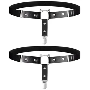 Liguero muslo talla grande, liguero elástico alto ajustable, remache punk... - Imagen 1 de 7