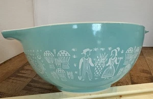 Cuenco mezclador vintage Pyrex #442 turquesa Amish Butterprint Cenicienta 1-1/2 cuartos - Imagen 1 de 6