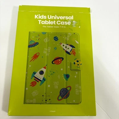 GEMS Kids Universal Tablet Case 7-11” Space Green Magnetic Clasp & Stand Age 6+ - Image 1 of 4