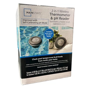 Mainstays 2-in-1 Multi-Function Wireless Pool Thermometer Ph Set with LCD NEW - Picture 1 of 7