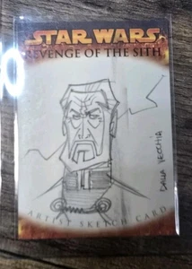 2005 Topps Star Wars La Revanche des Sith Croquis d'artiste Dalla Vecchia Doku 1/1 - Photo 1/6