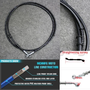 Tubo de manguera de aceite de embrague de freno de motocicleta NEGRO 40 cm 15,75" trenzado hidráulico - Imagen 1 de 9