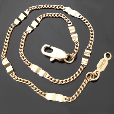 ВСЕ РАЗМЕРЫ 9 «-14» FANCY ОБОЧИНЫ ссылка 14K GL цепи ноги лодыжки пляж + жизнь GUAR - Изображение 1 из 4