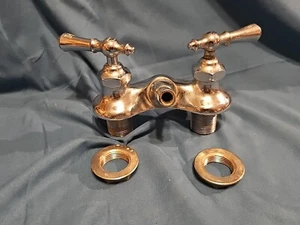 VINTAGE WOLVERINE VERCHROMTE WANNE HEISS & KALT ZAPFEN NICKEL - Bild 1 von 10