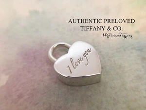 Authentic Tiffany & Co Notes I Love You Small Heart Lock Openable Charm - Picture 1 of 8