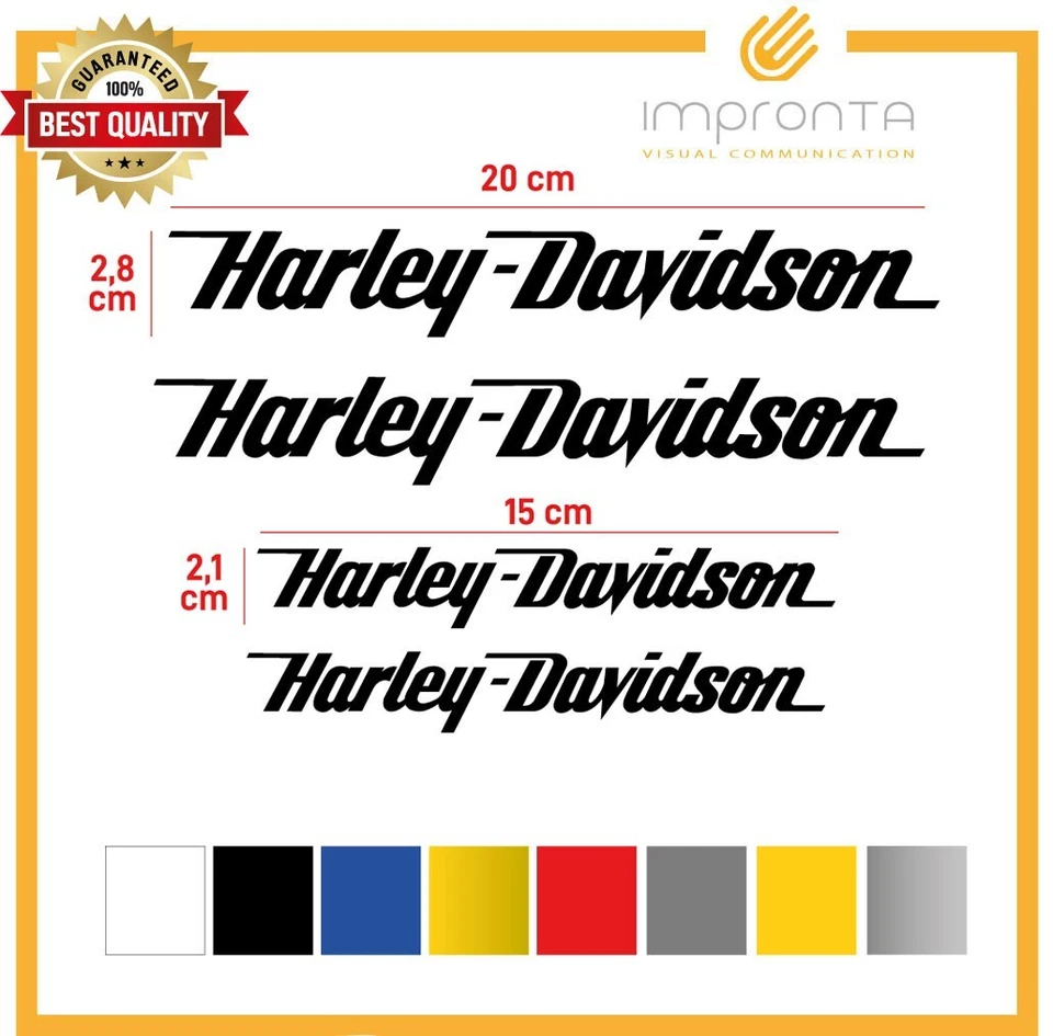 Kit adesivi HARLEY DAVIDSON 4 pezzi stickers disponibili vari colori per moto