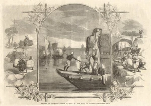 Methoden des Transports von Baumwolle in Indien zu den Versandhäfen. Textilien 1861 - Bild 1 von 1